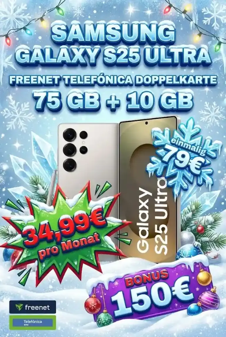 📱 Galaxy S25 Ultra + 85 GB Doppelkarte ab 79 € + 34,98 €/mtl.