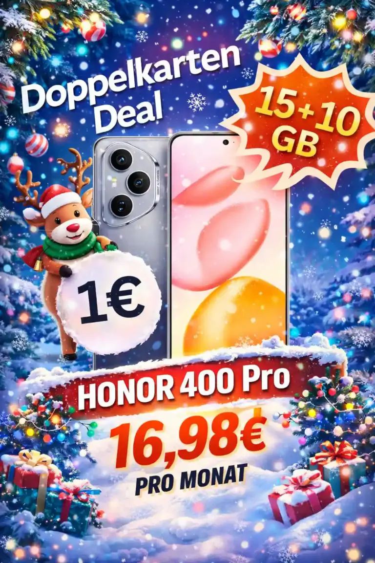 📱 Honor 400 Pro + 2 Tarife mit 25GB für nur 16,98€/Monat