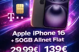 iPhone 16 + 50 GB Telekom 5G für 29,99 € mit 150€ Bonus