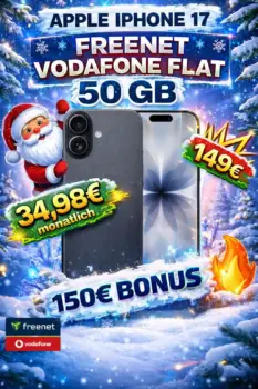 iPhone 17 + freenet Vodafone 50 GB für eff. -1,48€ mtl.!