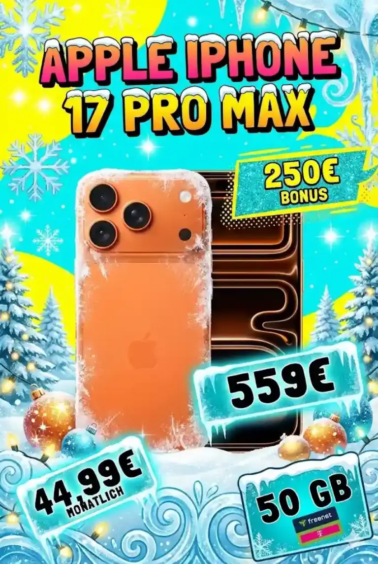 🔥 iPhone 17 Pro Max Deal: 50 GB Telekom für 2,91 €/Monat