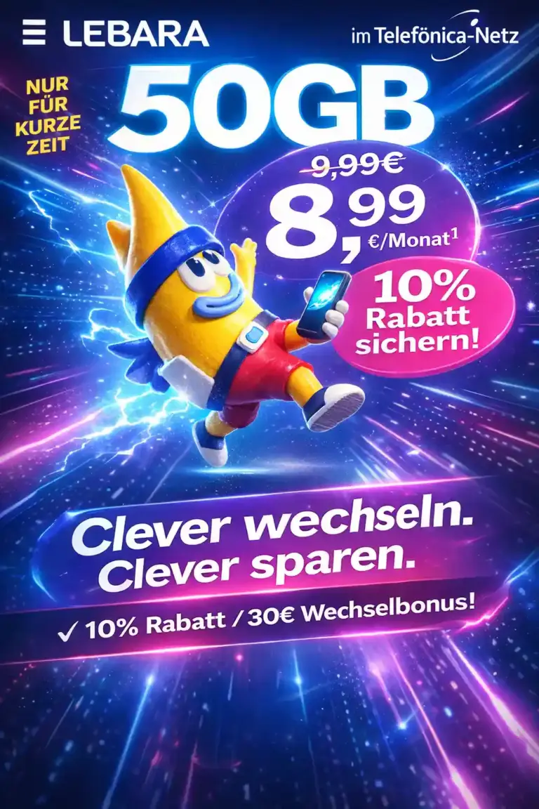 Lebara Tarife 2026: Ab 2,99 € + Auslandsminuten