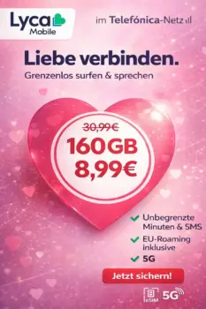 🔥 Lyca Mobile Aktion: 160 GB für 8,99 €/Monat