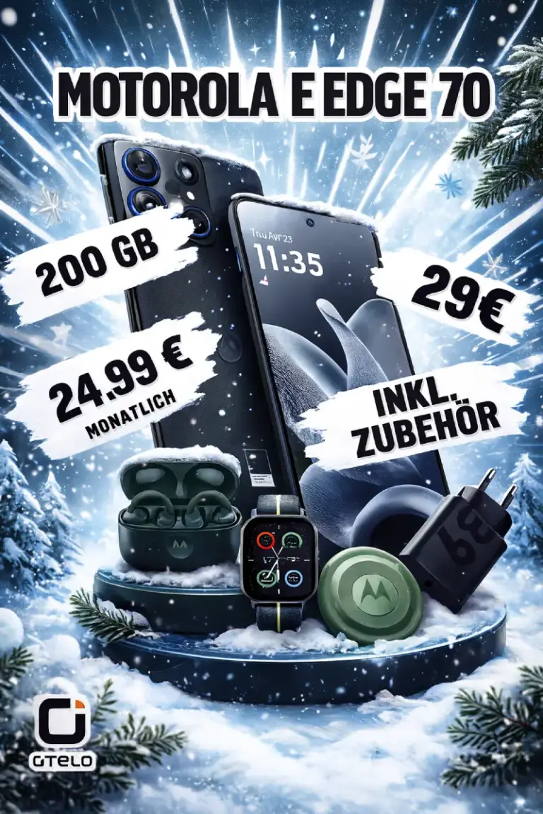 Motorola Edge 70 + 200 GB Vodafone ⭐ 29 € & 24,99 €/Mon. ⭐