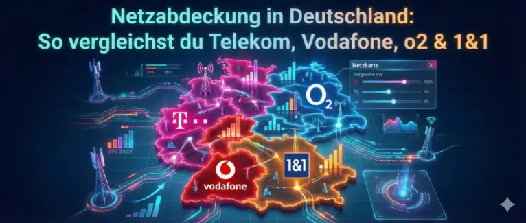 🗺️ Netzabdeckung vergleichen: Telekom, Vodafone, o2 & 1&1
