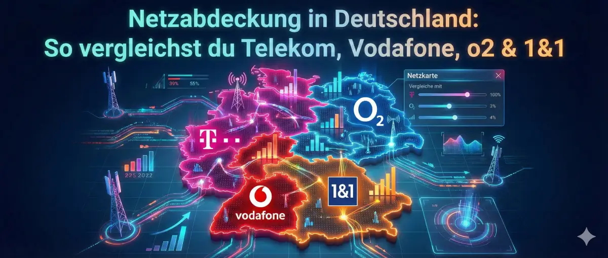🗺️ Netzabdeckung vergleichen: Telekom, Vodafone, o2 & 1&1