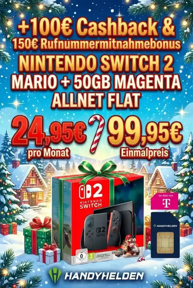 🔥 Nintendo Switch 2 + 50GB Telekom ab 24,95 € + 250 € Bonus