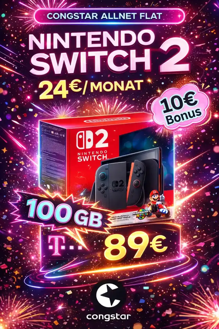Nintendo Switch 2 + 100 GB Telekom-Netz für 24 €/Monat