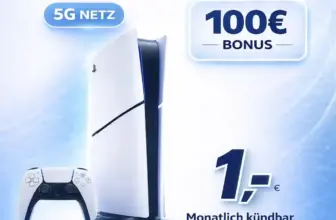 PS5 Slim Digital + o2 Blue L mit 80 GB 5G ab 24,99 €