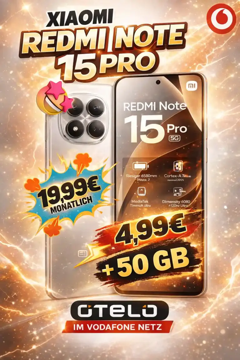 Redmi Note 15 Pro+ mit 50 GB Vodafone für 4,99 € Zuzahlung