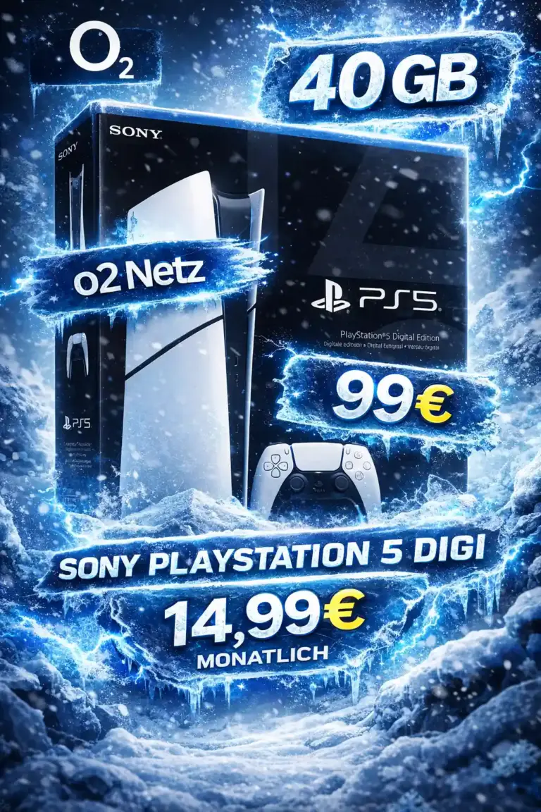 PS5 Digital für 99€ + o2 Blue S: 40 GB für 14,99 €/Monat