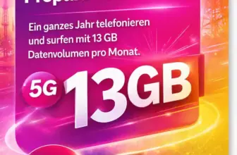 Telekom Prepaid Jahrestarif: 13 GB 5G für 8,33 €/Monat