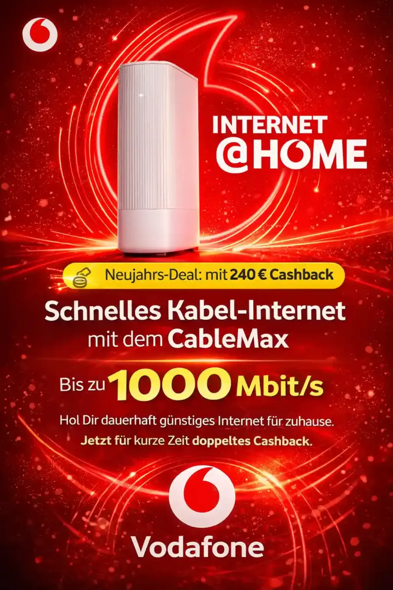 Vodafone Kabel Angebote: Bis 335€ Cashback + Switch 2 gratis