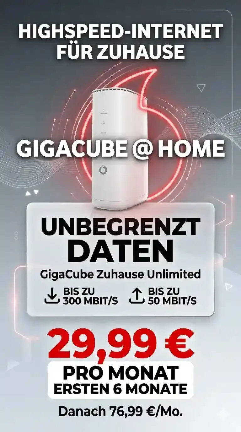 Vodafone GigaCube Tarife ✓ Ab 19,99 €/Monat