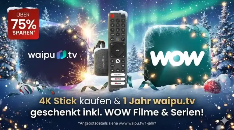 🔥 waipu.tv 4K Stick + WOW Bundle für 59,99 € – 200 € sparen