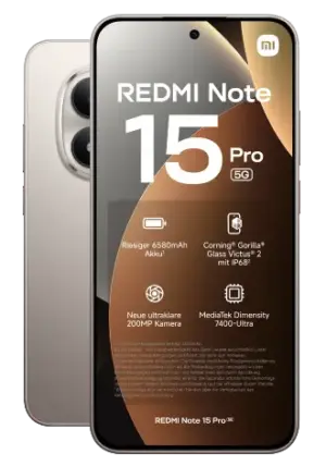 Xiaomi Redmi Note 15 Pro 5G 256 GB für 4.99 EUR mit Vodafone Smart Ultimate ∞