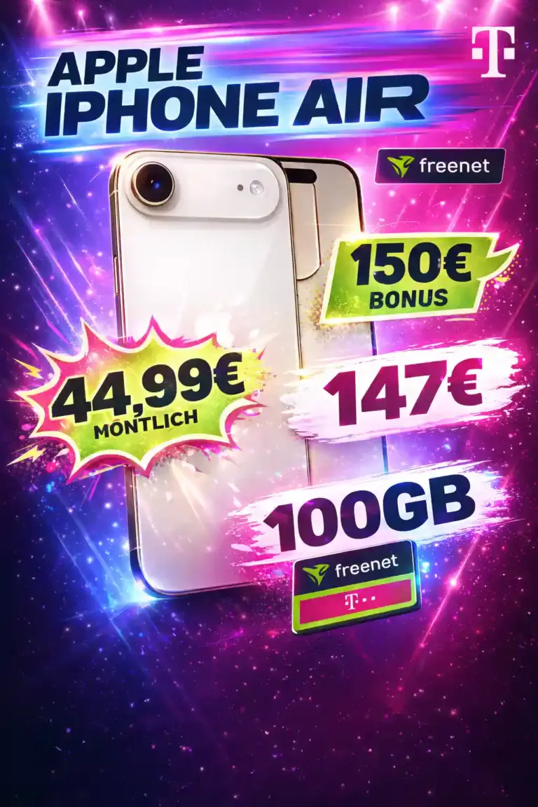 iPhone Air mit Telekom Flat ab 5,16€ mtl. – 100GB 5G Deal