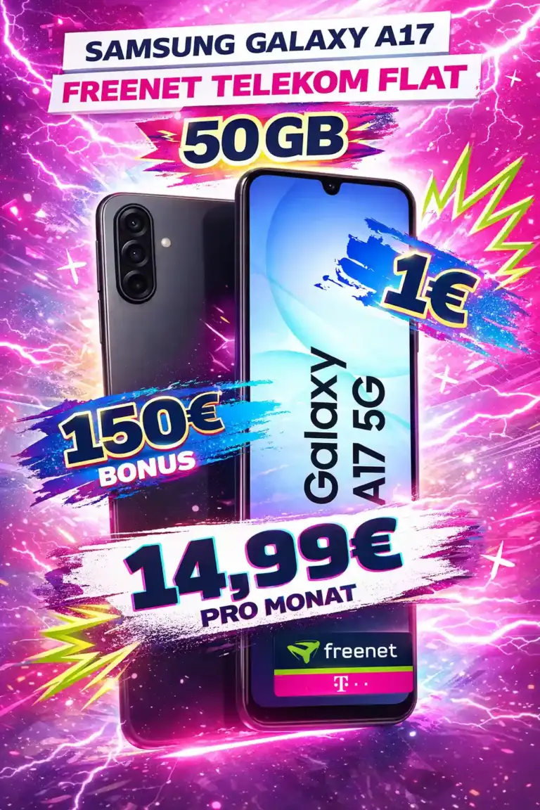 Galaxy A17 5G + 50 GB Telekom für 14,99 €/Monat