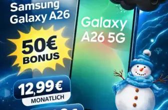 Galaxy A26 5G mit 45 GB 5G-Flat für 12,99€ + 50€ Bonus