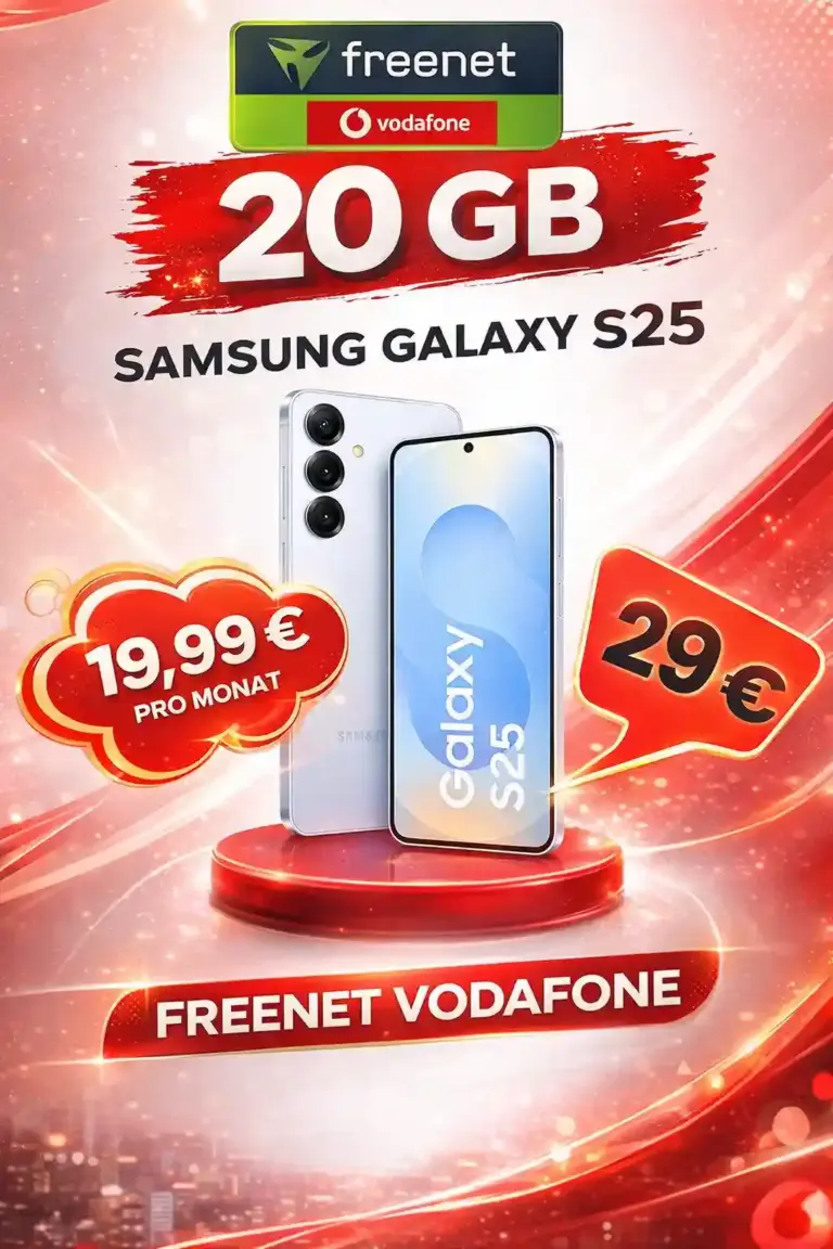 📱 Galaxy S25 für 29€ + Vodafone 20 GB 5G für 19,99 €