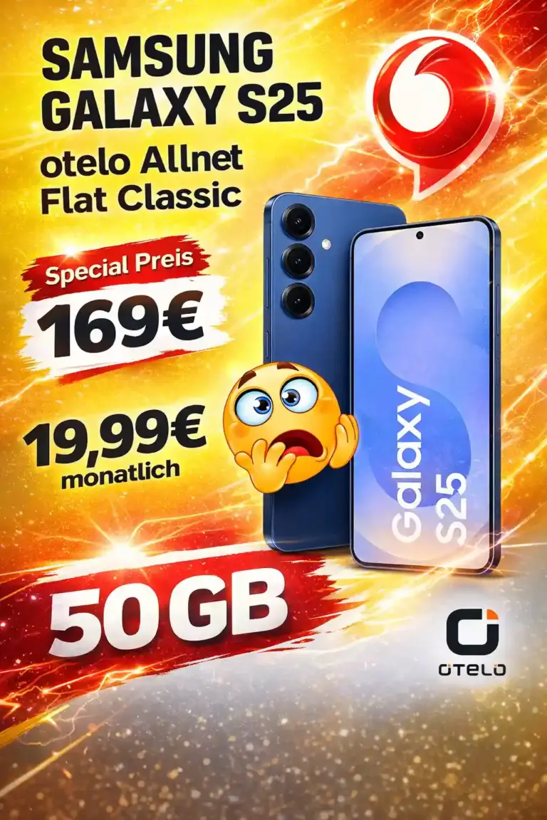 Samsung Galaxy S25 + 50 GB 5G Vodafone für 19,99 €/Monat