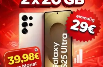 Galaxy S25 Ultra + 2x 20 GB Vodafone-Flat ab 39,98€/Monat
