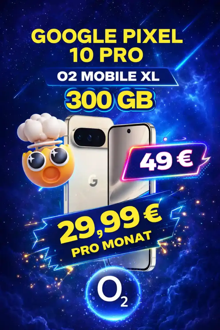 📱 Pixel 10 Pro + 300 GB 5G für 29,99 €/Mon. + 200 € Bonus