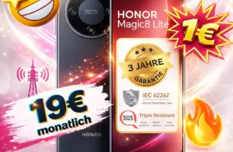 📱 Honor Magic8 Lite 512 GB für 1€ + 25GB 5G für 2€ effektiv