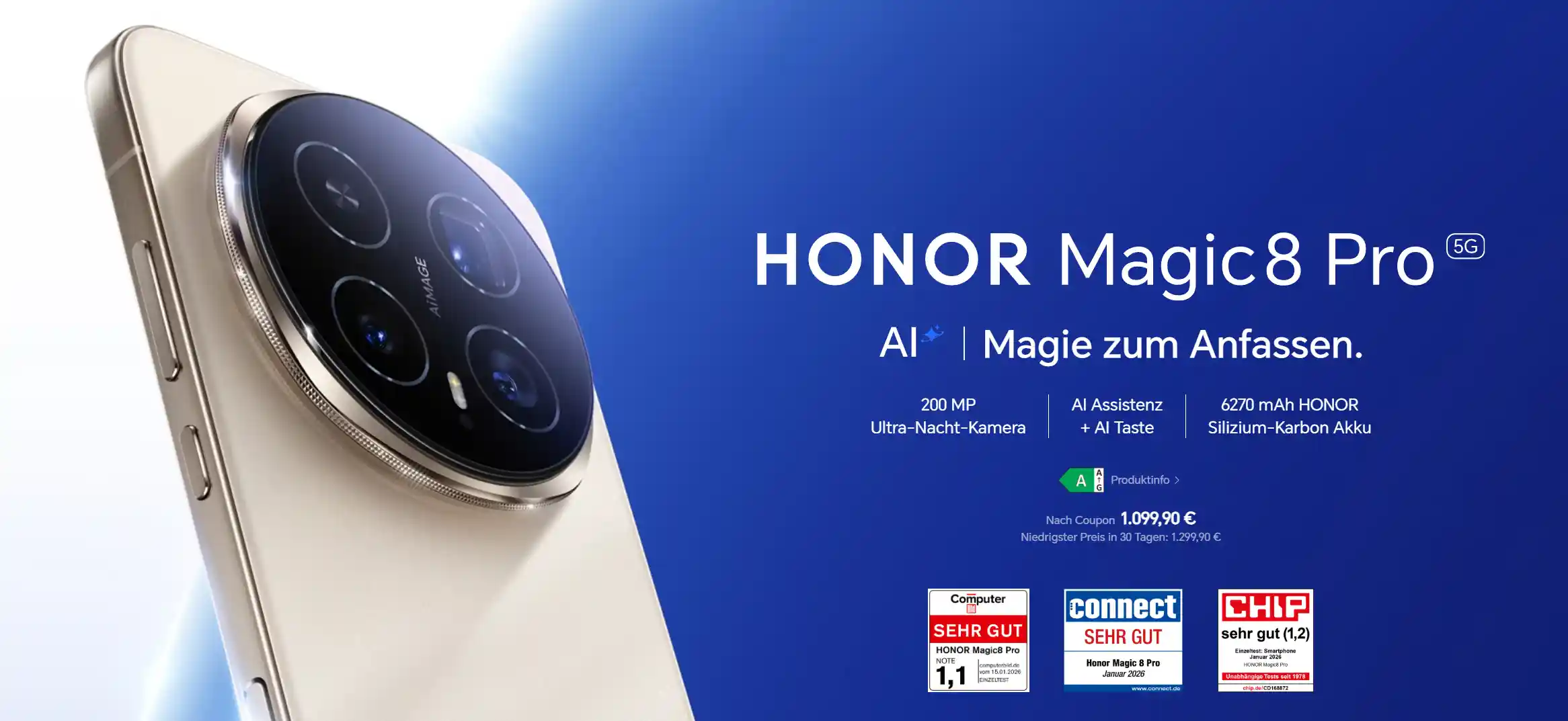 Honor Magic8 Pro 6,71 Zoll LTPO OLED Display mit 120Hz