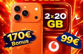 📱 iPhone 17 Pro + 2x 20 GB Vodafone ab -0,19€ mit 170€ Bonus