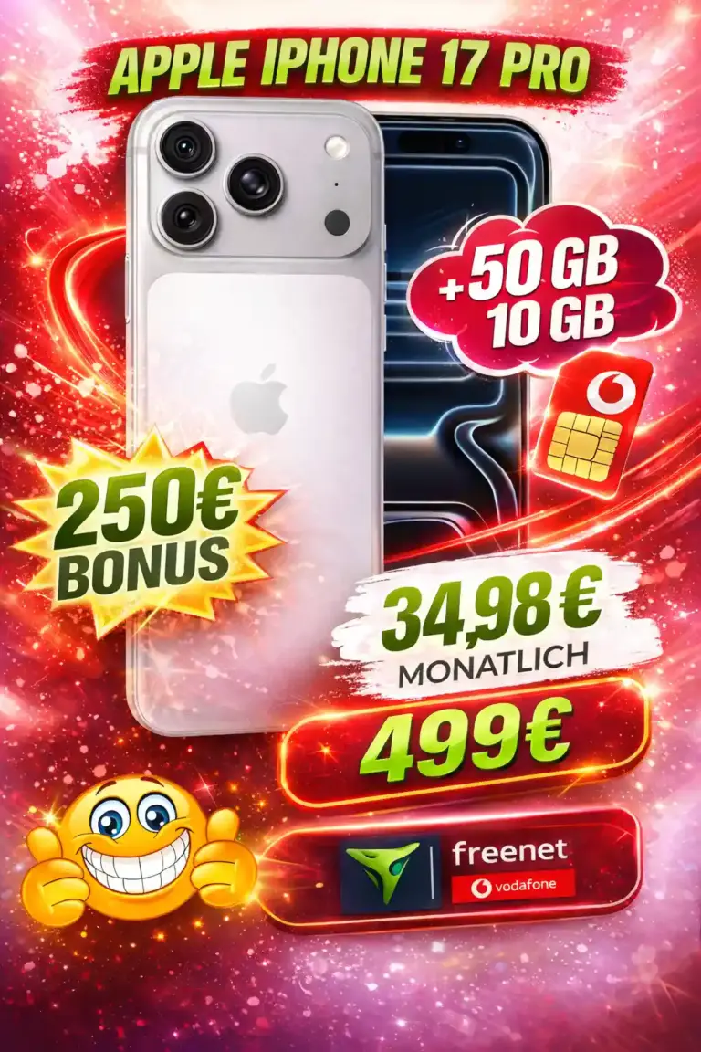 iPhone 17 Pro + 60 GB Doppelkarte Vodafone für 34,98 €/Monat