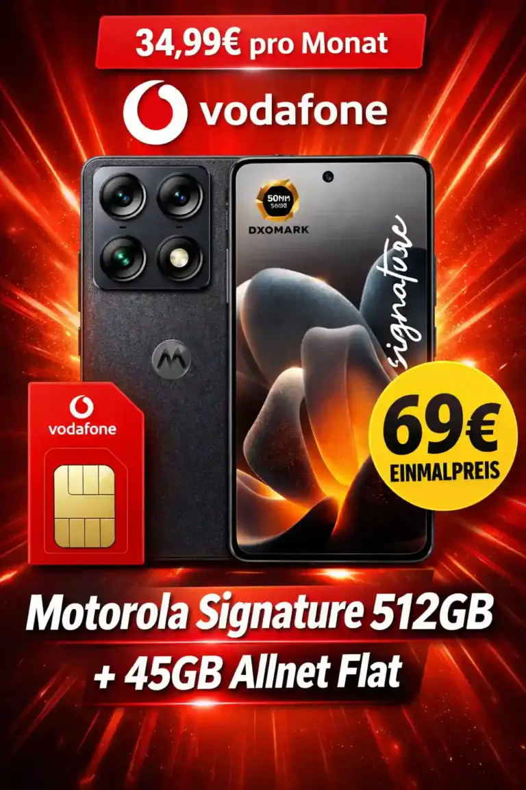 Motorola Signature mit Vertrag ab 29,99€ | Vodafone 5G Deal