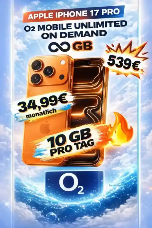 📱 iPhone 17 Pro + o2 Unlimited für 34,99€ | Deal-Check ✓