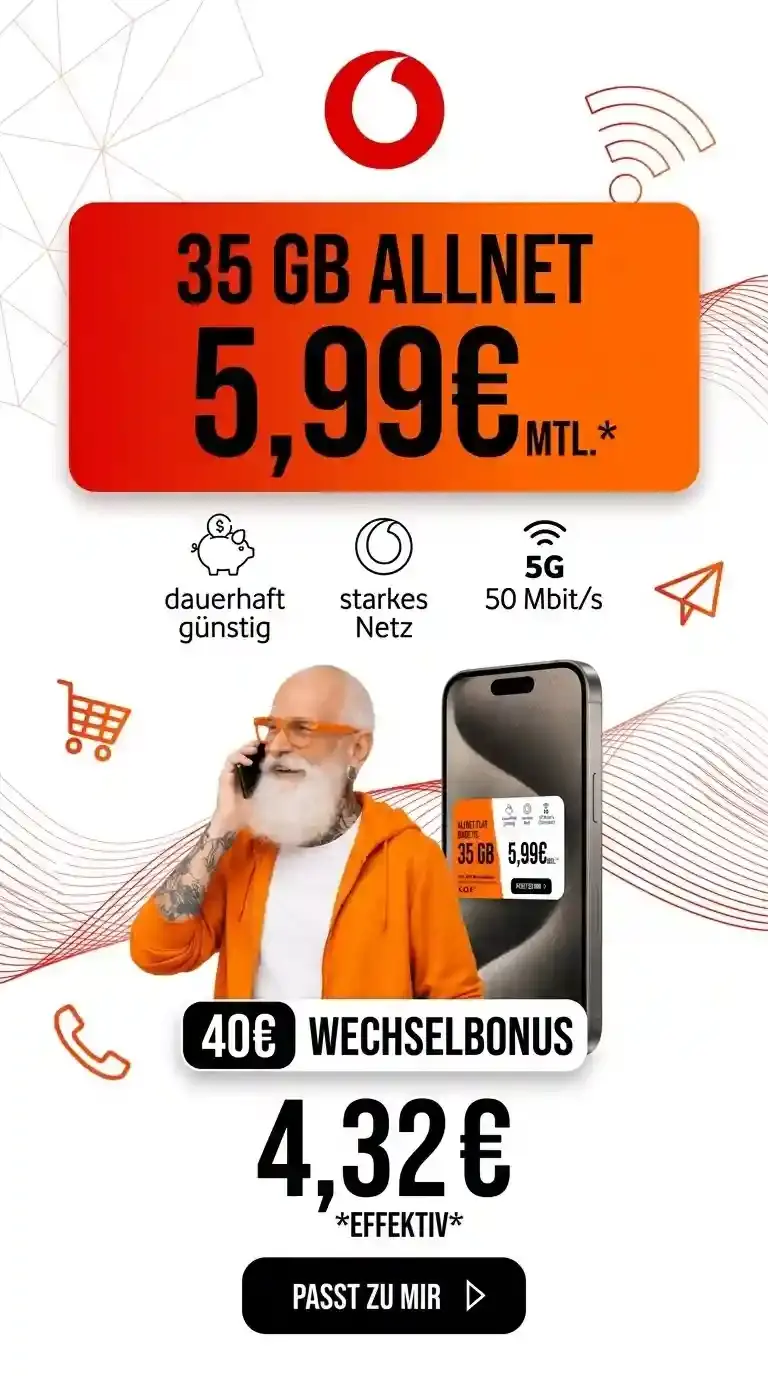 📱 allmobil Tarife ab 4,32 € – 5G im Vodafone-Netz