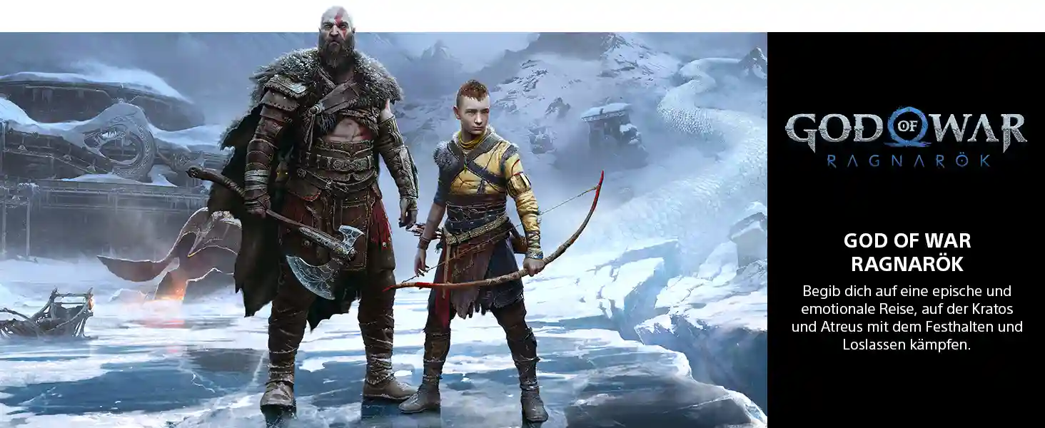 God of War Ragnarök Screenshot mit Kratos und Atreus