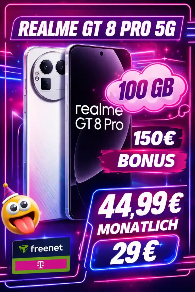 Realme GT 8 Pro + 100 GB Telekom für eff. 8,74 €/Monat