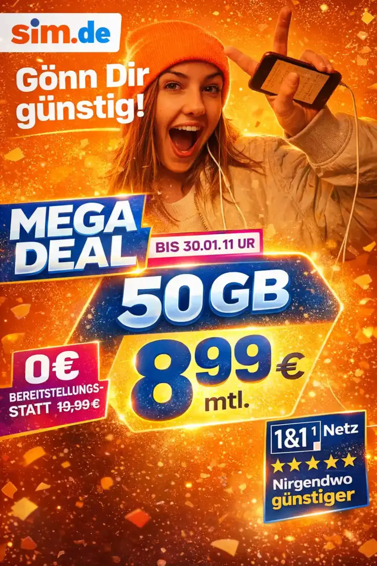 📱 sim.de Tarife ab 2,99€ | 20 GB nur 4,99€ im 5G-Netz