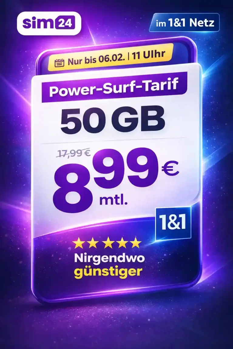 sim24: 10 GB 5G für 3,99 € – Billigster Drillisch-Tarif?