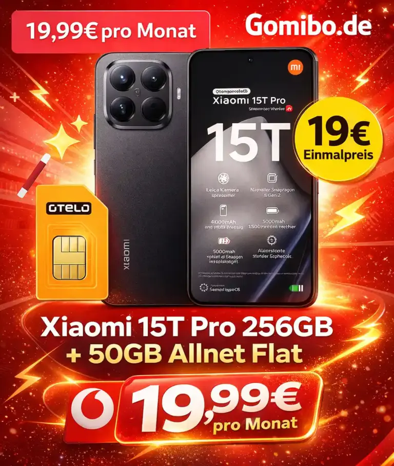 Xiaomi 15T Pro für 19 € + 50 GB 5G Vodafone ab 19,99 €/Mon.