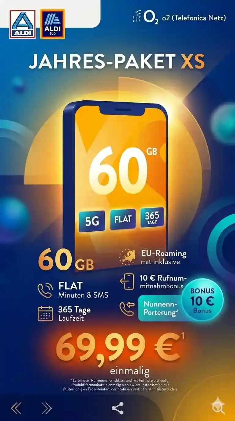 ALDI TALK Jahrespaket 2026 🔥 bis 450 GB ab 69,99 €