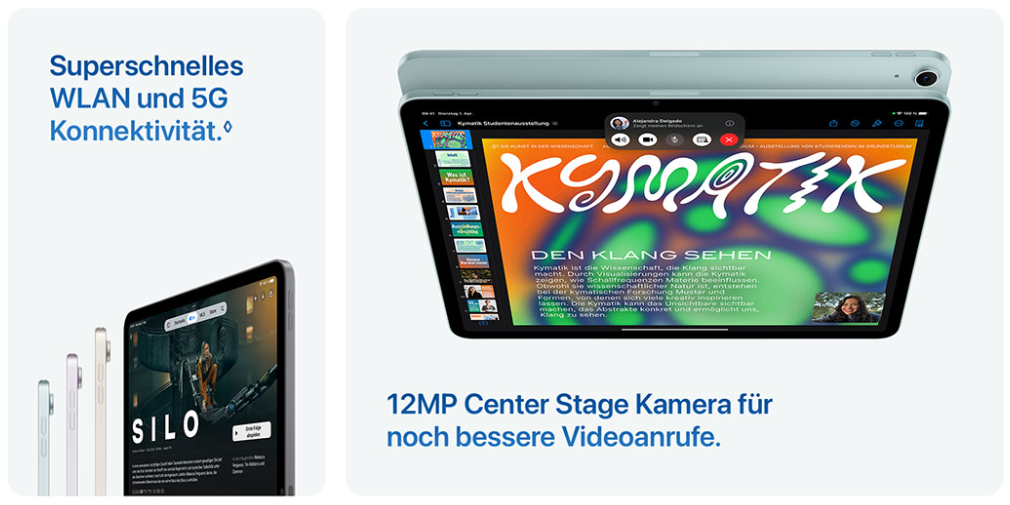 Apple iPad Air 2025 mit 12 MP Kamera und WiFi 6E