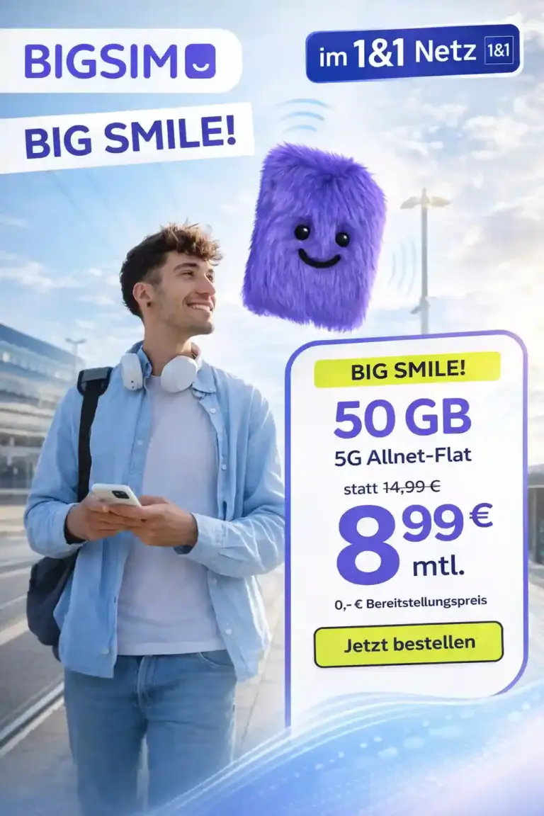 BIGSIM Tarife: 20 GB für 4,99€ | Unlimited ab 14,99€