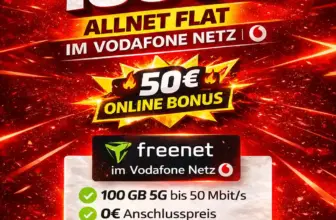 📱 Vodafone 100 GB 5G für 9,91€ eff. | 50€ Cashback