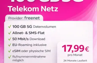 📱 100 GB 5G Telekom-Netz ab 17,99€ | 0€ AG