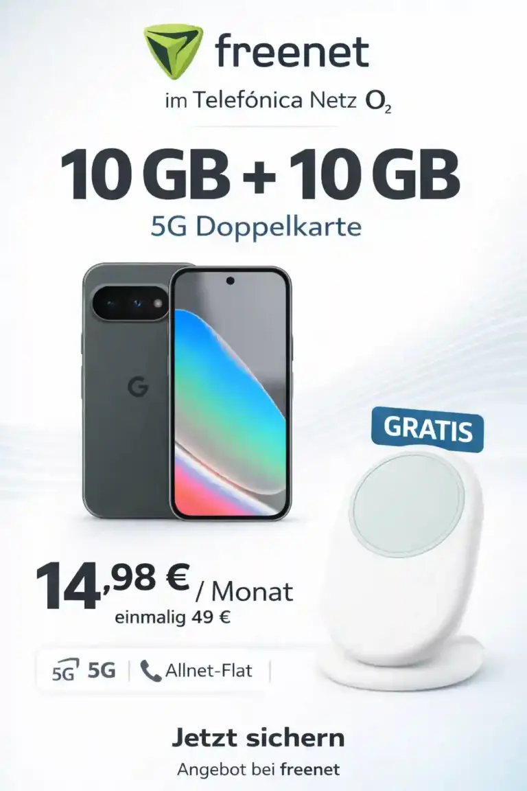 📱 Google Pixel 10 + Pixelsnap: 2 Verträge für 14,98€ ✓