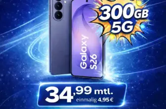 📱 Galaxy S26 512 GB + 300 GB o2 5G für -12,80 €/Mo