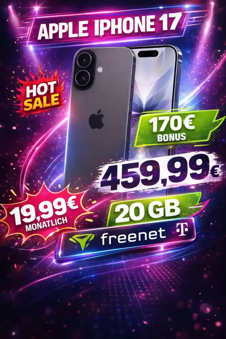 iPhone 17 mit 20GB Telekom für 19,99€ + 170€ Bonus