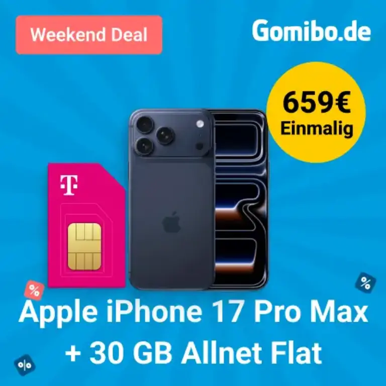 📱 iPhone 17 Pro Max + Telekom 30 GB ab eff. 5,15 €/Mo