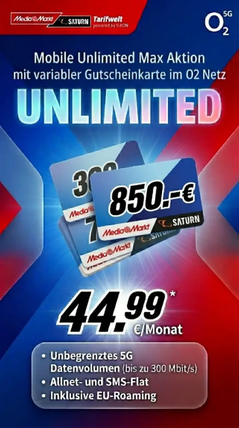MediaMarkt Coupon-Deals: Bis 850 € Gutschein zum Handyvertrag