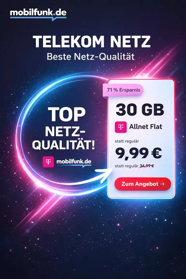 mobilfunk.de Tarife ✓ 30-100 GB ab 8,99 € – Vodafone & Telekom